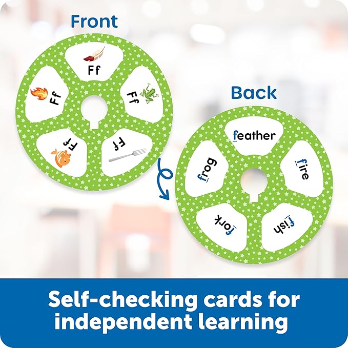 Learning Resources Skill Builders! Letter Quiz Wheel, Alphabet Flash Cards, Reading Games, Sight Words Flash Cards Kindergarten, Ages3+, 28 Pieces