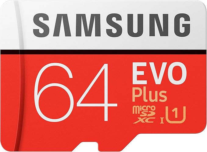 Samsung EVO Plus 64GB microSDXC UHS-I U3 100MB/s Full HD & 4K UHD Memory Card with Adapter (MB-MC64HA)