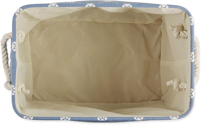 Bone Dry Pet Storage Paw and Bone, Trellis Collection, Small Rectangle, 14x8x9, Stonewash Blue