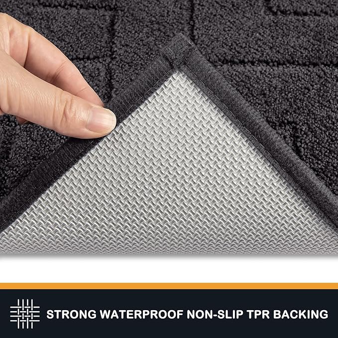 PURRUGS Dirt Trapping Door Mat 36" x 36", Non-Slip Machine Washable Entry Rug, Dog Doormat, Indoor Front Door Mat, Super Absorbent Entryway Rug for Muddy Shoes & Paws, Charcoal