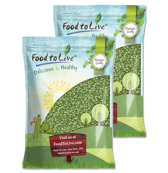 Food to Live Green Split Peas, 18 Pounds – Dried, Vegan, Kosher, Bulk. Easy to Cook. Rich in Protein, Fiber, Essential Minerals. Great for Pea Soup, Stews, Salads. Perfect to Serve with Rice.