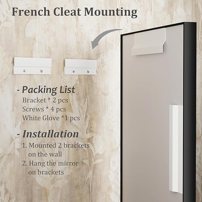 50x40 Inch Black Metal Framed Bathroom Mirror for Wall, Large Rectangle Mirror, Matte Black Bathroom Vanity Mirror, Anti-Rust, Square Corner, Shatterproof, (Horizontal/Vertical)