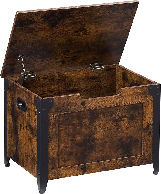 GarveeHome 23.6 in Storage Chest, Wooden Storage Bench with Safety Hinge, Easy Assembly, Large Shoe Bench for Entryway, Living Room, Bedroom