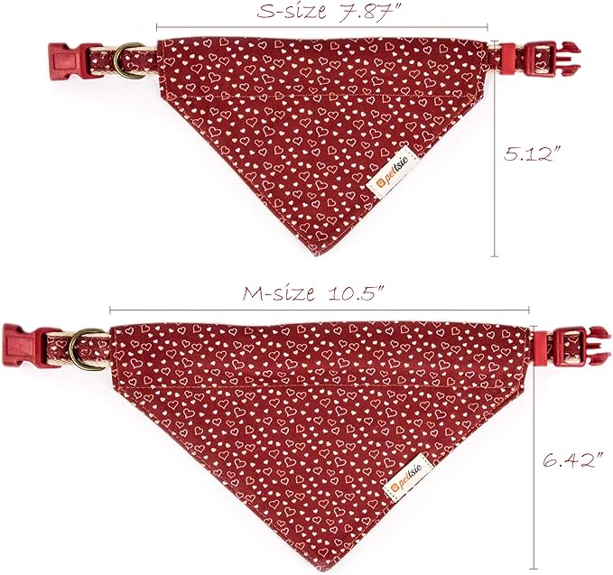 Pettsie Adjustable Dog Bandana Collar with Matching Owner Friendship Bracelet – Soft & Durable Hemp, Stylish Removable Scarf for Dogs, Gift-Ready Set for Pet Lovers, Medium, Red