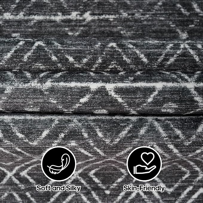 3x6 Runner Rug Washable - Moroccan Hallway Runners Non Slip Pets Friendly Rug Low Pile Soft Indoor Floor Mat Front Door for Kitchen Bedroom Entryway Laundry 3x6 Black