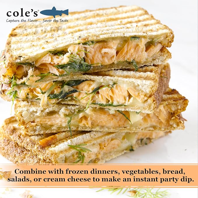 COLE'S SEAFOOD - Hand Packed Smoked Salmon in Olive Oil, Preservative Free Seafood, Canned Fish, High in Protein and Omegas, 3.2 oz Can | Single