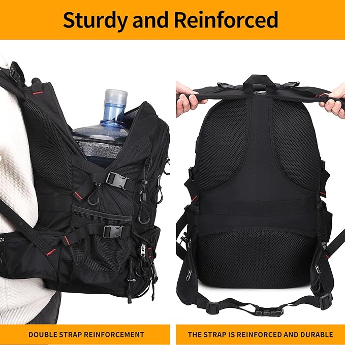 Nerlion 40L Hiking Backpack Travel Backpack for Men Women Camping Waterproof Outdoor Hiking Daypack Lightweight Backpack (Black)