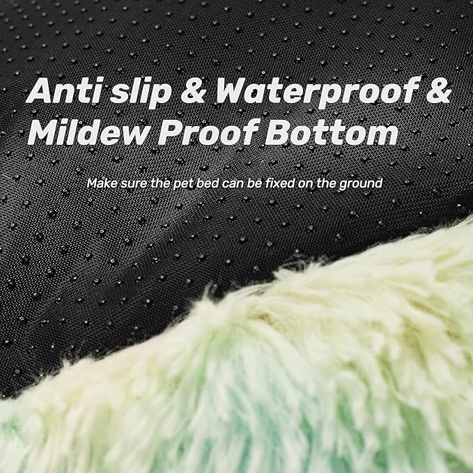 Anti Anxiety Round Fluffy Plush Faux Fur Warm Washable Dog Bed & Cat Bed, Original Bed for Small Medium Large Pets,Used to Relieve Joints and Improve Sleepï¼?0"/24"/27''ï¼?(20", White)