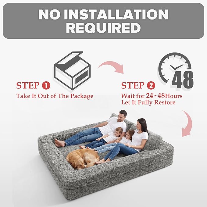 HABUTWAY Convertible Sofa Bed,3-in-1 Folding Futon Sofa Bed with Pillow, Foldable Sleeper Sofa Bed with Removable Cover,Plush Boneless Floor Chair Couch Lounge for Living Room,(Queen,Light Grey)