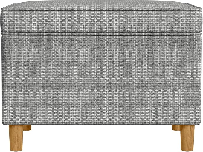Home Decor | Dinah Collection Modern Storage Ottoman | Ottoman with Storage for Living Room & Bedroom(Sage Mini Grid Pattern)