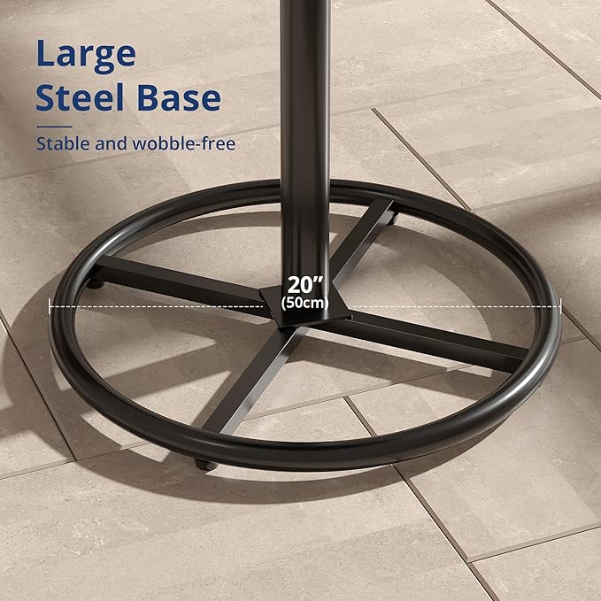 VECELO 36” High Top Bar Table, Sturdy Frame with Metal Base for Cocktail, Pub, Easy Assembly, Black