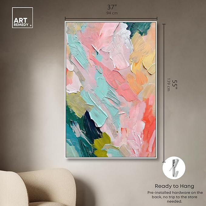 Art Remedy Pastel Layers Canvas Pastel Wall Art, White Frame, 36" x 54"