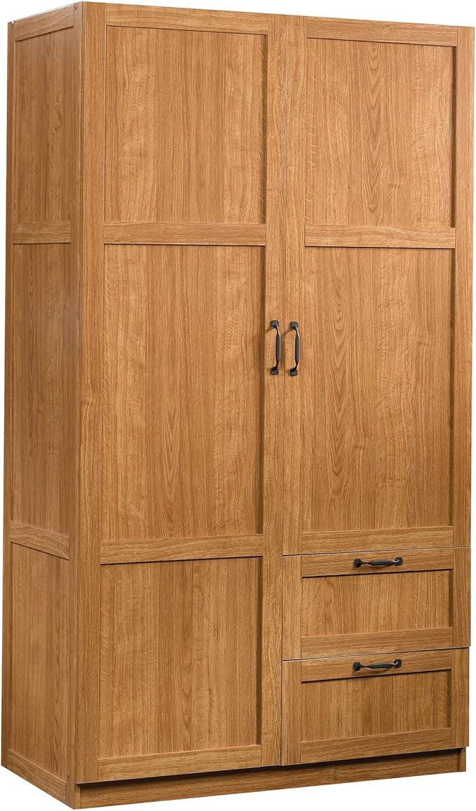 Sauder Storage Cabinet, Highland Oak Finish