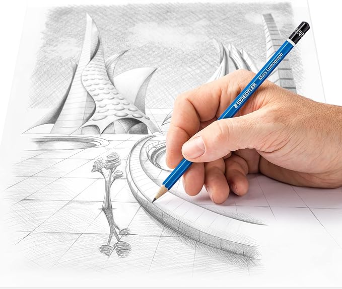STAEDTLER Mars Lumograph 2B Graphite Art Drawing Pencil, Medium Soft, Break-Resistant Bonded Lead, 12 Pack, 100-2B (100-2B VE)