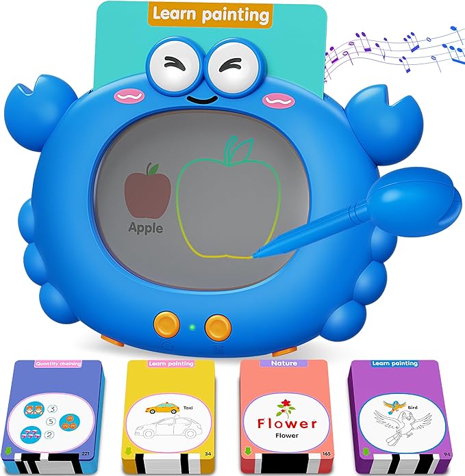 Talking Flash Cards,Kids Toddler Flash Cards with 224 Pages,Writing, Drawing,and Math,Autism Sensory Toys,Speech Therapy Toys,Learning Educational Toys Gifts for Age 2 3 4 5 Years Old Boys and Girls