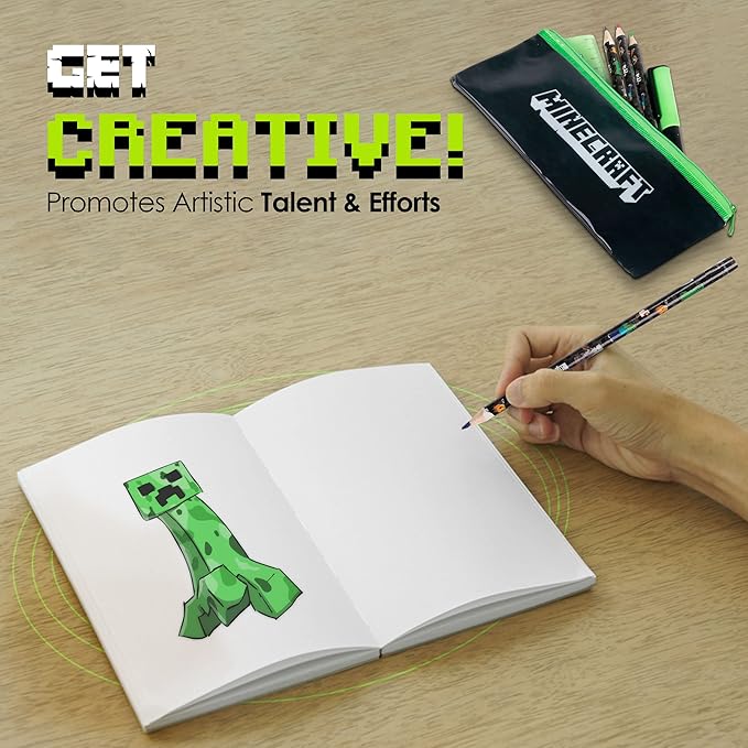 Minecraft Pencil Case and Stationery Set School Supplies Gifts for Kids