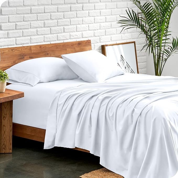 Bare Home Twin XL Sheet Set - College Dorm Size - Luxury 1800 Ultra-Soft Microfiber Twin Extra Long Bed Sheets - Deep Pockets - Easy Fit - Extra Soft - 3 Piece Set - Bed Sheets (Twin XL, White)