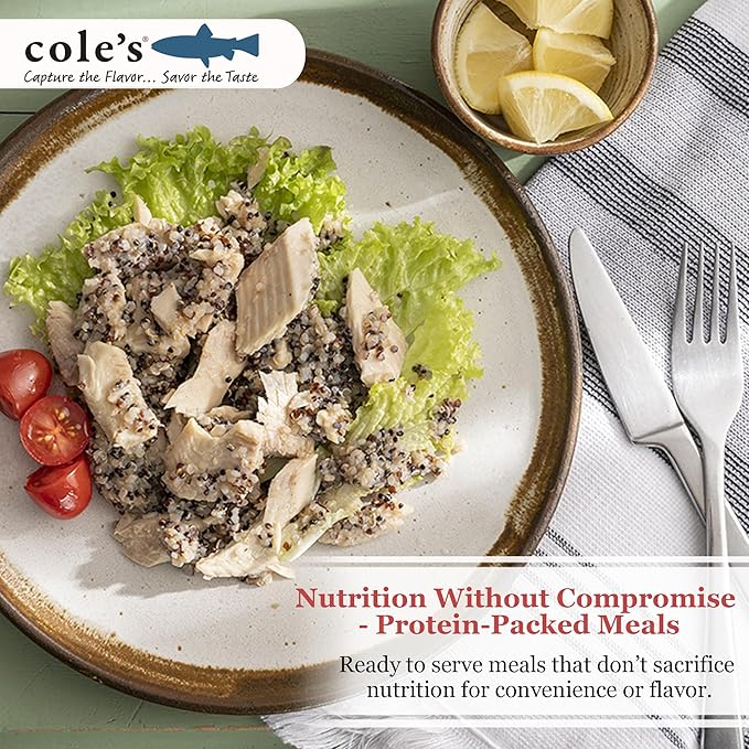 COLE?™S - Smoked Rainbow Trout Fillet with Quinoa | Open & Ready to Eat Meal | 5.6 oz Canned & Hand-Packed | 19g Protein | High in Vitamin D | 12 pack