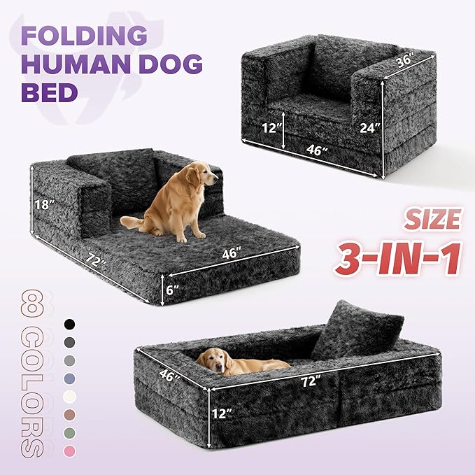 HABUTWAY Convertible Sofa Bed,3-in-1 Folding Futon Sofa Bed with Pillow, Foldable Sleeper Sofa Bed with Removable Cover,Plush Boneless Floor Chair Couch Lounge for Living Room,(Full,Black)
