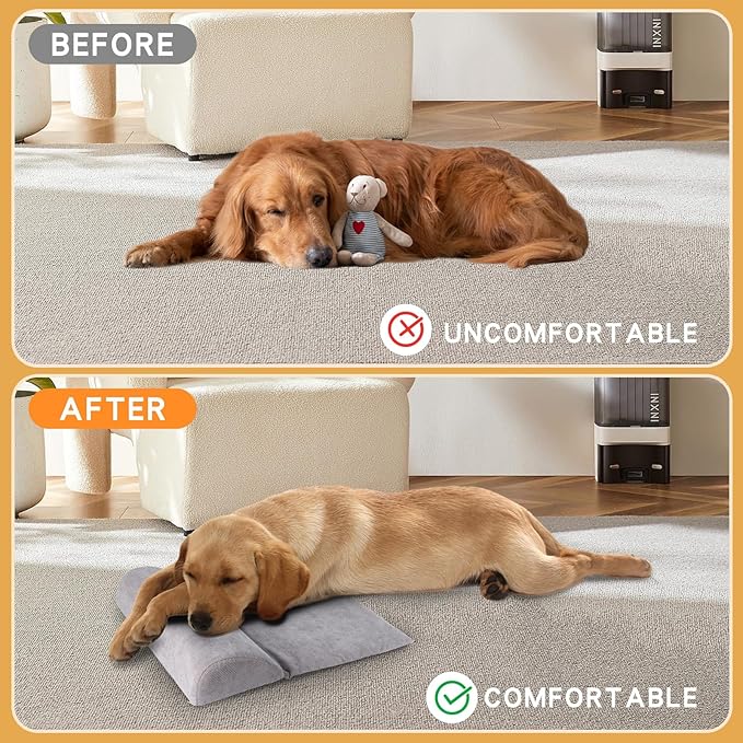 Dog Bolster Pillow with High Resilience Foam, Headrest for Medium Small Dogs, Benefit for Cervical Vertebra and Neck, Easy to Carry, Machine Washable Cover竊낰asy to Clean