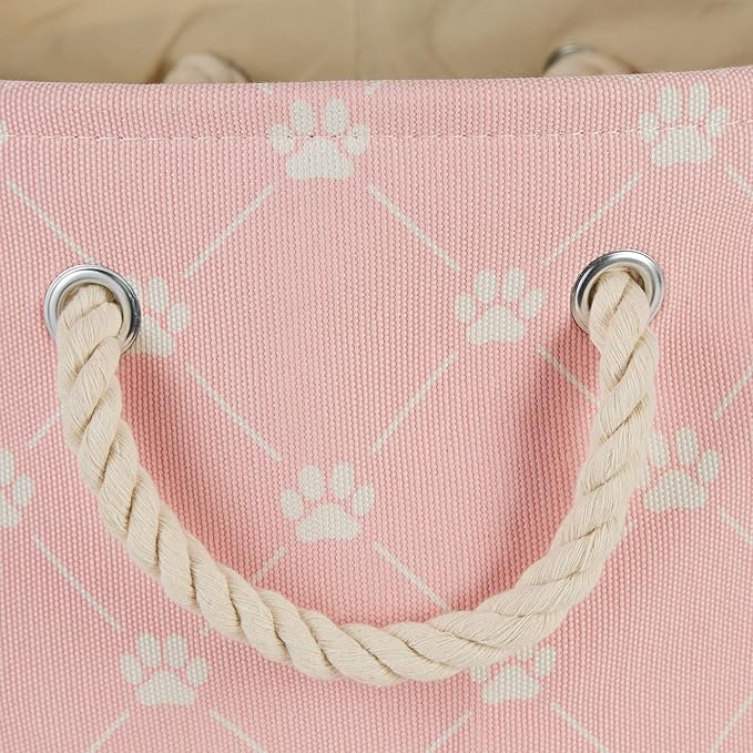 Bone Dry Pet Storage Paw and Bone, Trellis Collection, Small Rectangle, 14x8x9, Pink