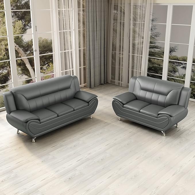 Container Furniture Direct Michael Sofa And Loveseat Gray