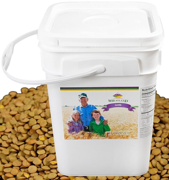 Wheatland??Lentils ??20lb ??Mylar, Oxygen Absorber and Bucket Provide 25 Year Shelf Life ??Lab Tested ISO 17025 Verified Chemical-Free ??Never Irradiated, No Desiccants and Non GMO ??High Trust Seller ??Emergency Food Storage??Wheatland 40 Year Legacy