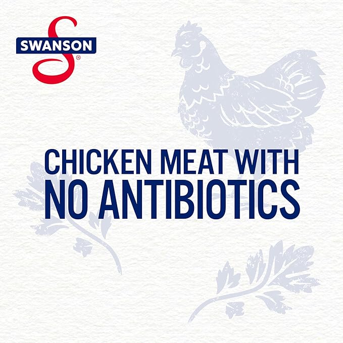 Swanson Garlic and Herbs White Chunk Fully Cooked Chicken, Ready to Eat, Simple On-the-Go Meals, 2.6 OZ Pouch