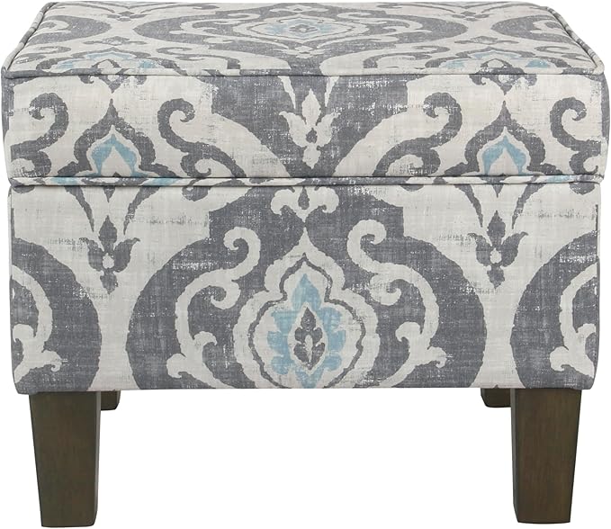Home Decor | Dinah Collection Modern Storage Ottoman | Ottoman with Storage for Living Room & Bedroom(Blue Slate)