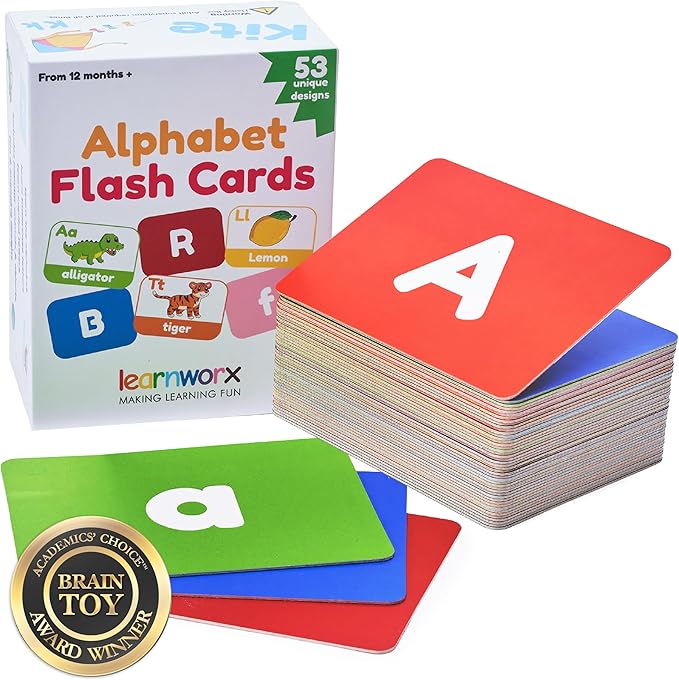 Alphabet Flash Cards for Toddlers | Award-Winning | 52 ABC Flashcards for Baby & Kids|ABC Cards Kindergarten | Large Upper and Lower Case | Large A-Z Learning Letter Animal Flashcard for Ages 1,2,3&4