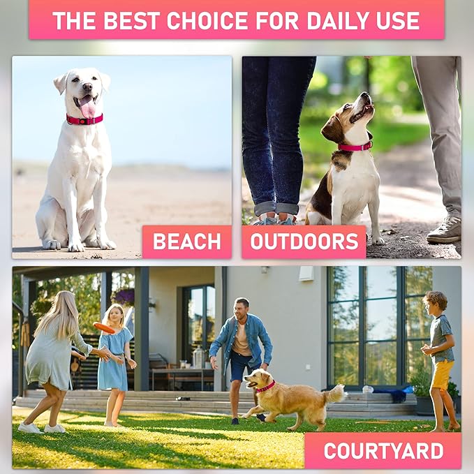 Adjustable Dog Collar with Safety Lock Buckle - Made in USA - Honeycomb Waterproof Heavy Duty Dog Collars for Medium Large Dogs - Odor Proof Pet Collar for Dogs with Strong Zinc D Ring (3/4", Pink)