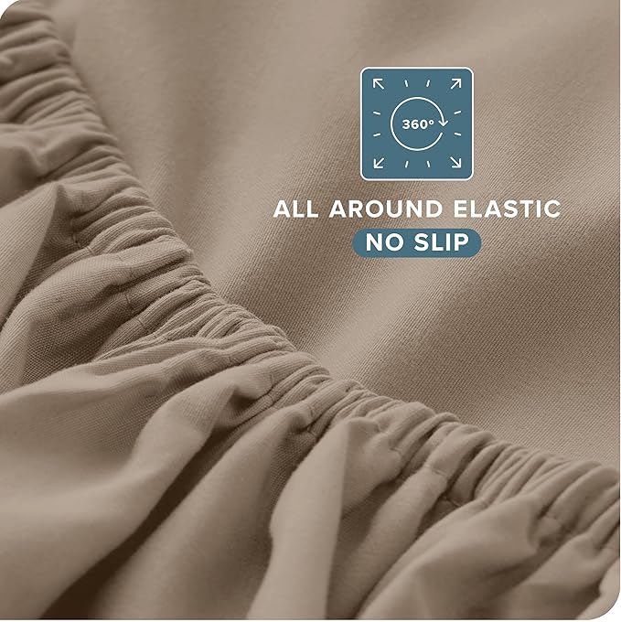 Bare Home Twin XL Sheet Set - 1800 Ultra-Soft Microfiber Twin Extra Long Sheets - Double Brushed - Deep Pockets - Easy Fit - Extra Soft - 3 Piece Set - Bed Sheets & Pillowcases (Twin XL, Pebble)