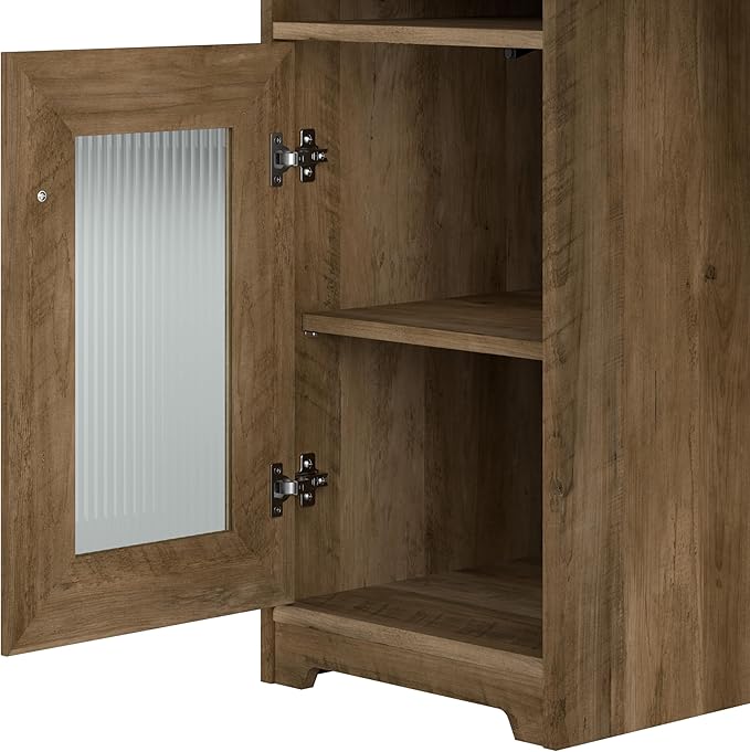 Bush Furniture Cabot 60W L Shaped Computer Desk with Storage in Reclaimed Pine