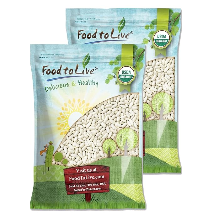 Food to Live Organic Cannellini Beans, 25 Pounds ??Non-GMO, Dried White Kidney Beans, Sproutable, Vegan, Kosher, Bulk. Pre-Soak Needed. Rich in Fiber, Protein. Great for Minestrone Soup, Bean Salad.