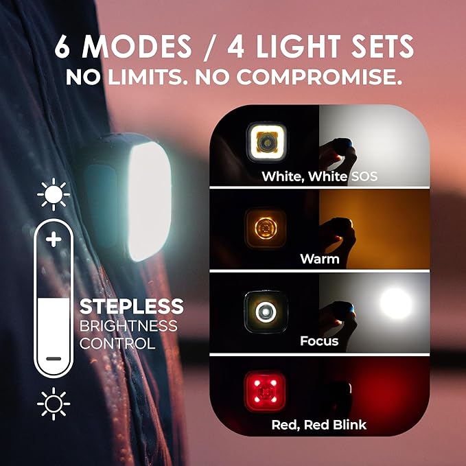 MEOLIGHT 500 Lumen Light for Running, Dogs, Walking - Wearable Flashlight Chest LED Safety Light for Dog Collars, Bike Tail Lights, Hiking, Camping - Reflective Accessories (1x Meolight)
