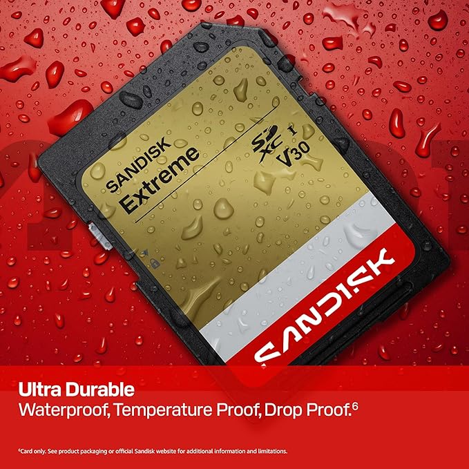 SANDISK 128GB Extreme SD UHS-I Card - Up to 230MB/s Read Speed and 120MB/s Write Speed, 4K UHD Video, U3, V30 - SDSDXV9-128G-GUCIN