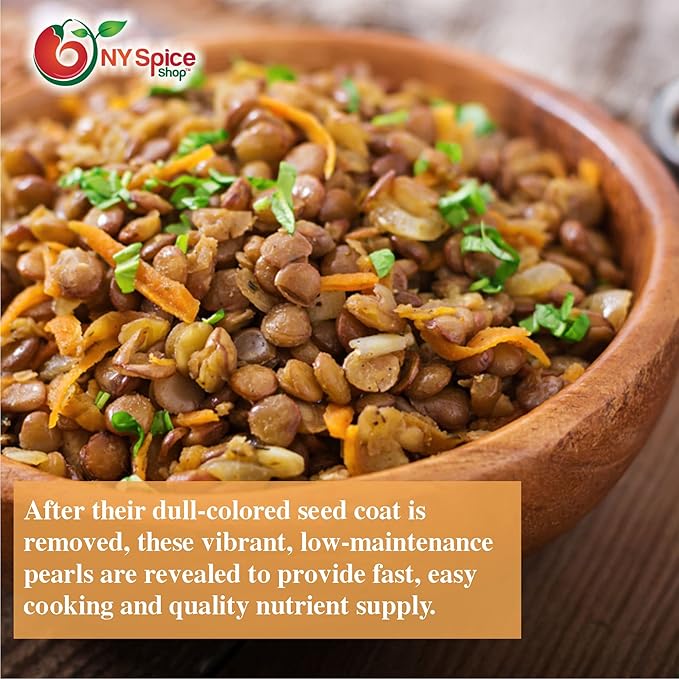 NY SPICE SHOP BROWN LENTIL (WHOLE RED) ??3 lbs. (Pound) Desi Masoor (Masur) Whole - Brown Lentils (Lens esculenta) -Dry Raw Lentils - Good Source of Fiber & Protein ??Lentils for Soup, Stews & Curry.