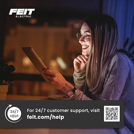 Feit Electric Indoor Smart WiFi Plug Works with Alexa and Google Home, No hub Required, 2.4 Ghz Network Only, Remote Control from Anywhere 15 Amp Smart Outlet Plug, Indoor, White with Night Light