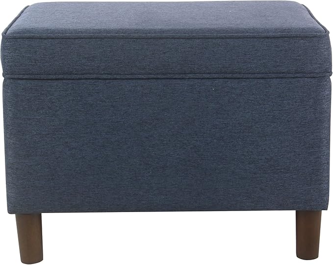 Home Decor | Dinah Collection Modern Storage Ottoman | Ottoman with Storage for Living Room & Bedroom (Navy)