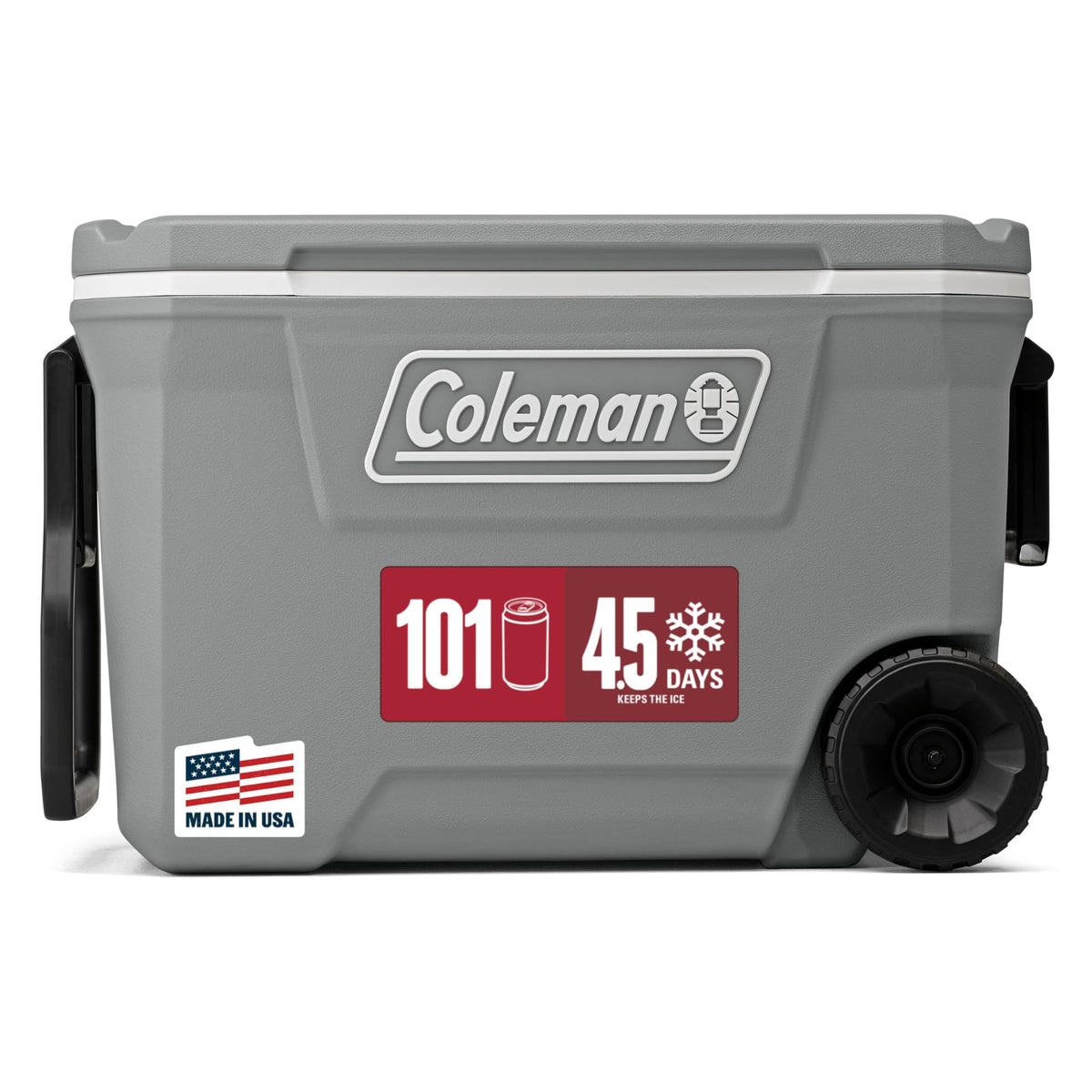 Coleman Classic Series Insulated Portable Rolling Cooler with Wheels, Leak-Resistant Outdoor Hard Cooler Keeps Ice up to 5 Days, 62-Quart