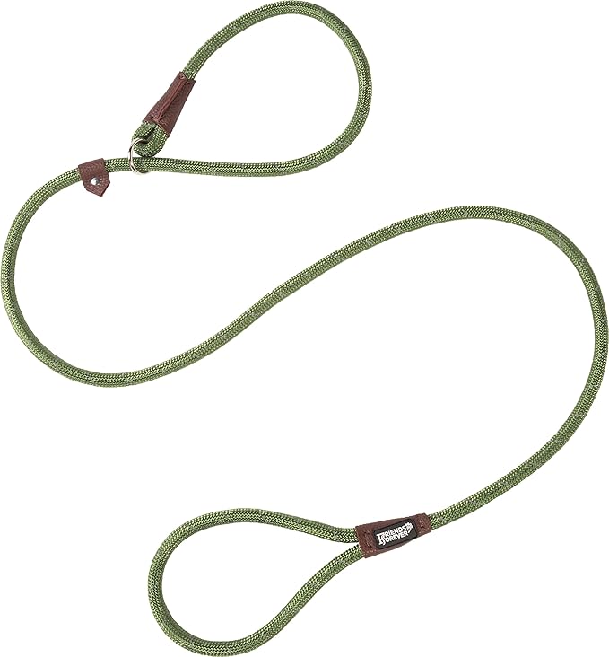 Friends Forever Extremely Durable Dog Rope Leash, Premium Quality Training Slip Lead, Reflective, Thick Heavy Duty, Sturdy, No Pull, Comfortable For The Strong Large Medium Small Pets 6 feet, Olive