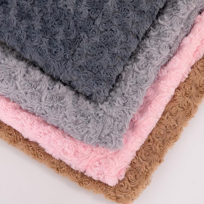 Faux Fur Dog Bed Covers – Ultra Soft Rose Velvet, Removable & Washable, Cozy & Durable,Large Pet Bed Cover Only (No Filling)-(Rose Velvet Pink, 44" L x 32" W x 4.5" Th)