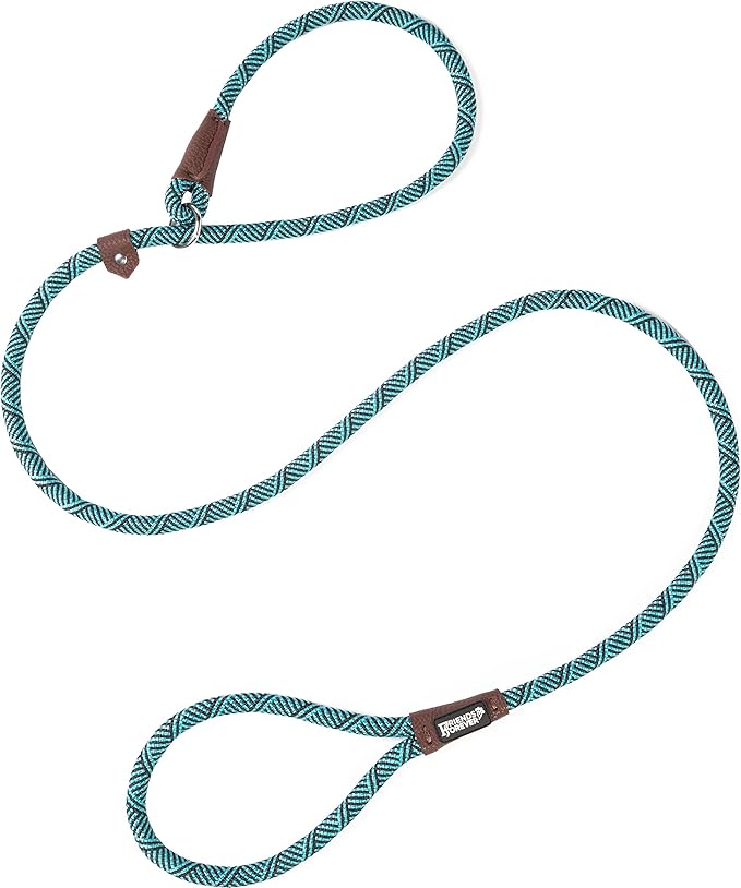 Friends Forever Extremely Durable Dog Rope Leash, Premium Quality Training Slip Lead, Reflective, Thick Heavy Duty, Sturdy, No Pull, Comfortable For The Strong Large Medium Small Pets 6 feet, Blue
