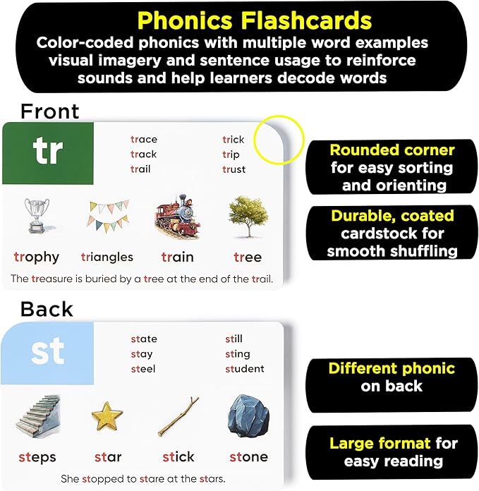 Award-Winning Phonics & Vocabulary Flash Cards – 1000+ Words with Prefixes, Suffixes & CVC – Games & Visual Aids – Ages 4–8 – Pre-K to 3rd Grade