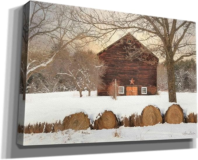 Epic Graffiti 'Snowy Vermont Barn' by Lori Deiter, Canvas Wall Art, 60"x40"