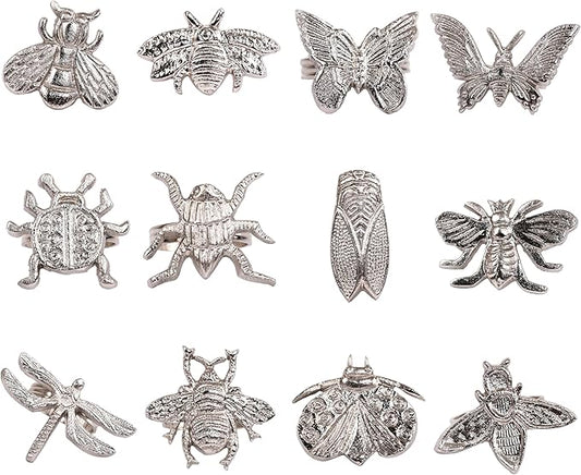 12-Pack Assorted Metal Napkin Rings - Premium, Durable & Rust-Resistant Tabletop Decor for Weddings, Parties & Everyday Dining Versatile - Elegant, Lightweight, Modern & Vintage - ALPHA Living HOME