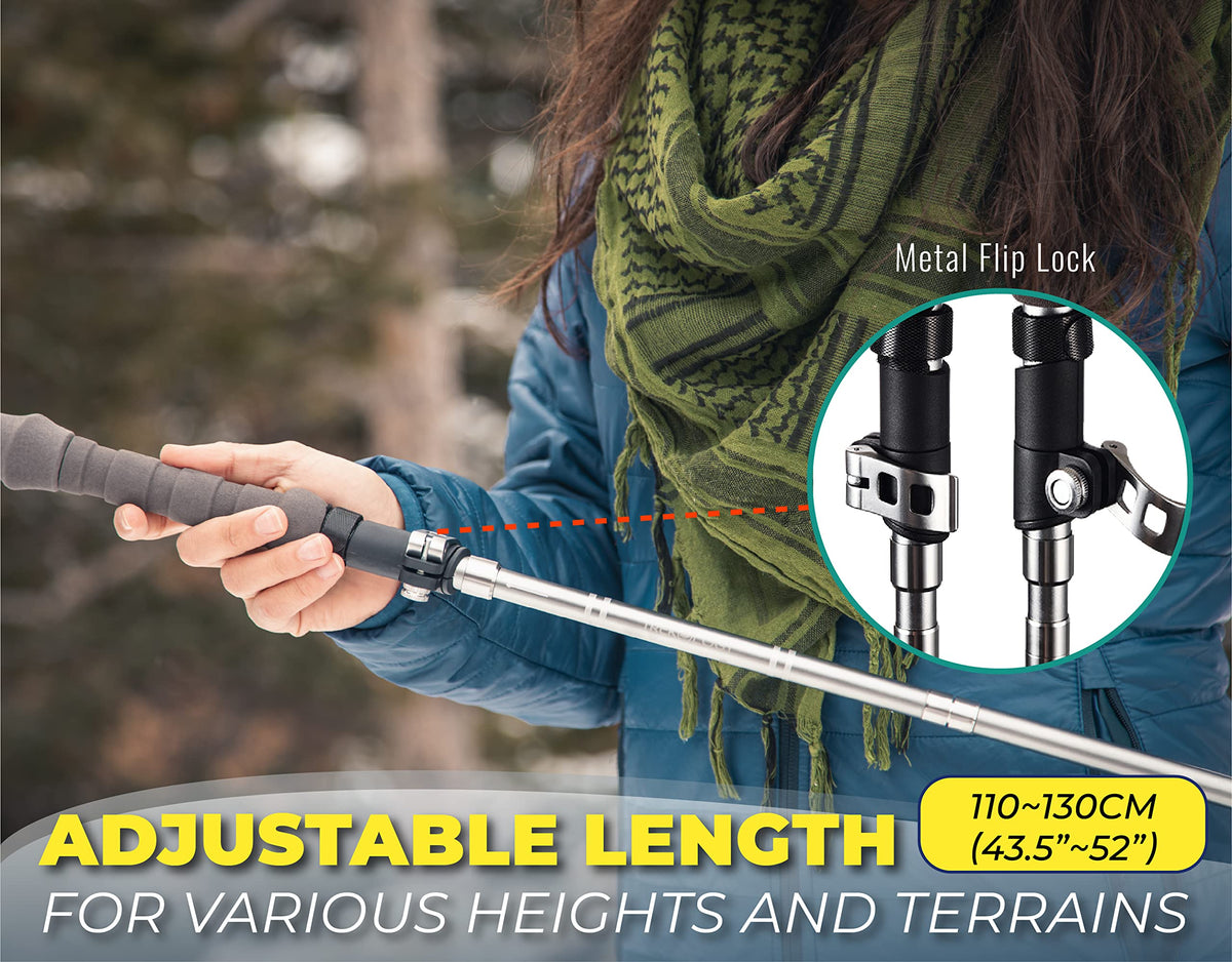TREKOLOGY Trek-Z Cork Grip Trekking Poles – Lightweight Folding Hiking Poles, Adjustable Height, Compact Travel Design, Aircraft-Grade Aluminum Walking Sticks for Men & Women