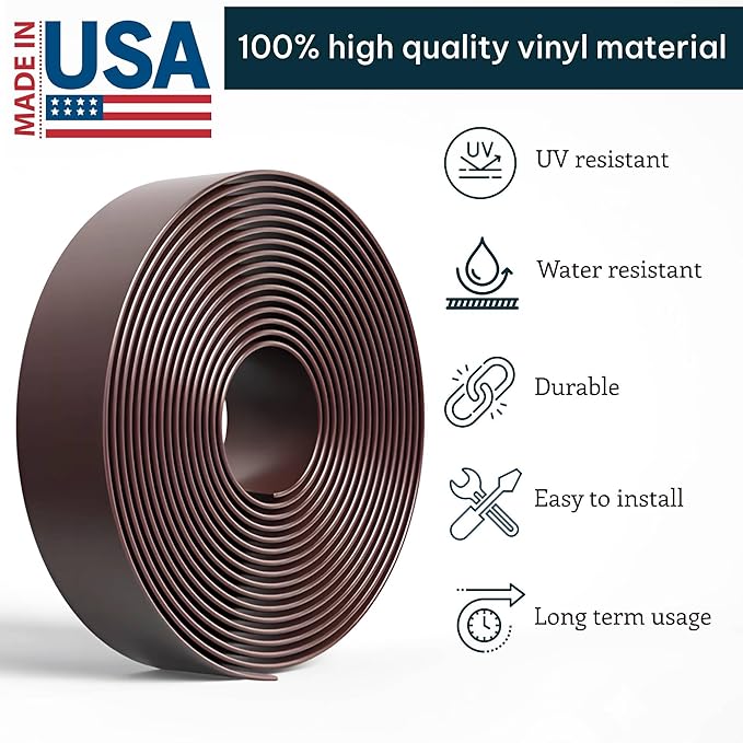 KOMORAX 100ft Long 1.5" Wide Vinyl Chair Strapping. Repair & Replacement Matte Finish. for Patio Outdoor Lawn Garden Durable Attractive (Brown)