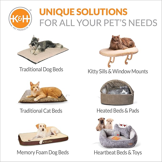 K&H Pet Products Heated Extreme Weather Outdoor Kitty Pad, Waterproof Heated Cat Mat, Pet Warmer for Outside Feral Cat Houses, Indoor Outdoor Warming Pet Mat - Small 12.5x18.5in Black 40W