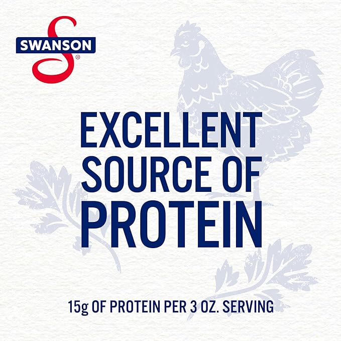 Swanson White Premium Chunk Canned Chicken Breast in Water, Fully Cooked Chicken, 12.5 OZ Can